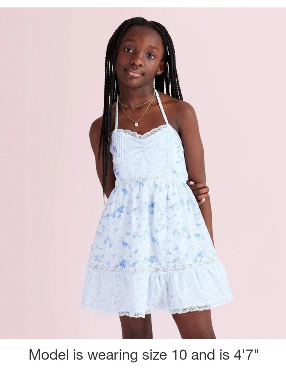 LoveShackFancy Target Girls Sz 12 Annabelle Budding Florals Halter Dress, NEW